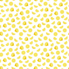 Seamless pattern of lemons. Vector illustration