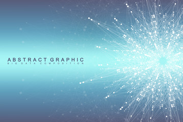 Obraz premium Global network connection. Network and big data visualization background. Futuristic global business. Vector Illustration.