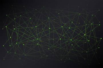 Abstract Digital background of Science or Blockchain. Molecules or blocks are connected in space. Vector Illustration.