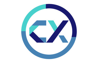 CX Global Blue Ribbon letter Logo