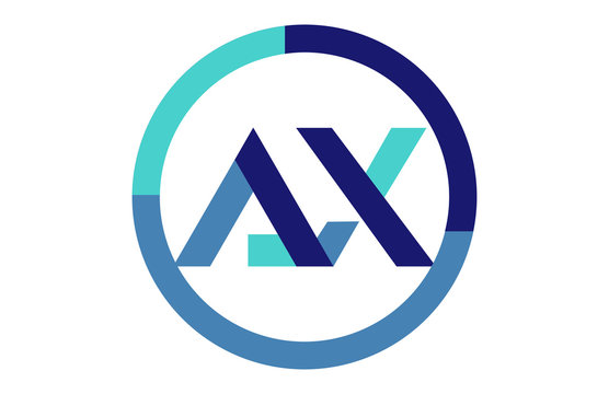 AX Global Blue Ribbon letter Logo