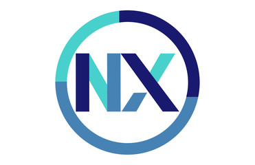 NX Global Blue Ribbon letter Logo