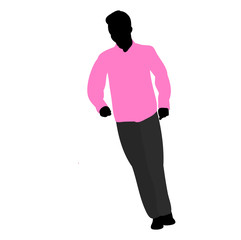 silhouette male  in color clothes