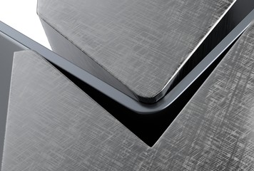 bending metal sheet by sheet bending machine 3d render