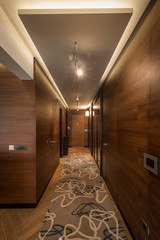 Naklejka premium Luxury apartment interior, brown corridor