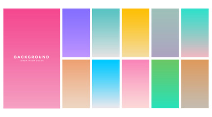 colorful soft gradients set for mobile app