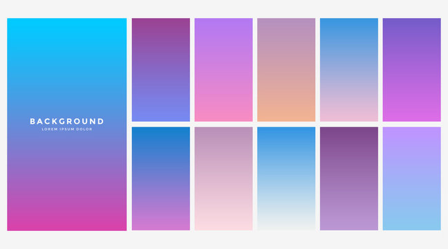 Set Of Blue Gradient Color Combination