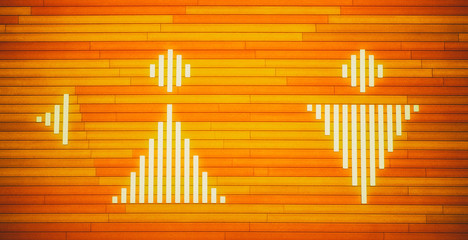 symbolic images on orange background