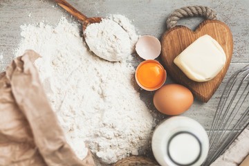 Basic baking ingredients