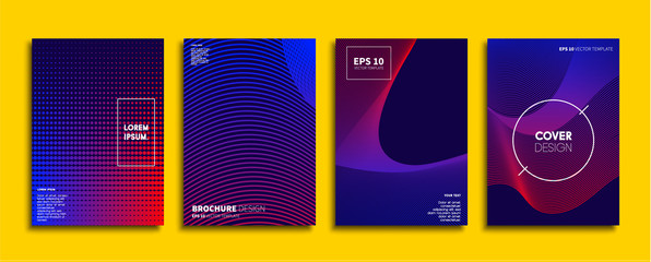 Vector cover designs. Future Poster template. Smartphone modern background set.