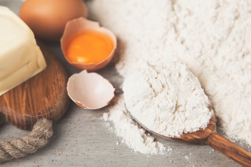 Basic baking ingredients