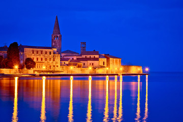 Naklejka premium Town of Porec coast evening view