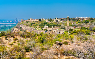 Fototapeta na wymiar Panorama of Chittor Fort, a UNESCO world heritage site in Rajasthan, India