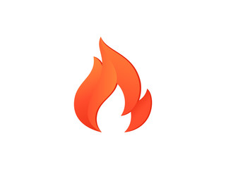 Vector fire icon. Flame icon isolated on white background
