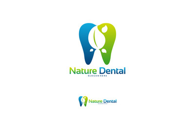 Nature Dental logo designs concept vector, Dental Clinic logo template