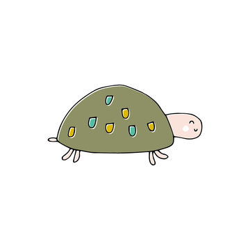 Vector hand drawn turtle