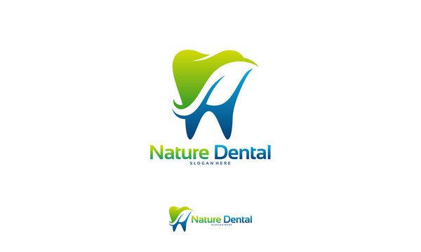 Nature Dental logo designs concept vector, Dental Clinic logo template