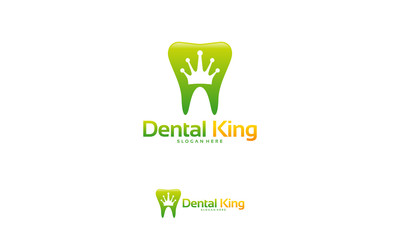 Dental King logo designs concept vector, Dental Crown logo template