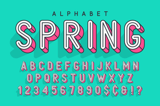 Condensed Display Font Popart Design, Alphabet, Letters And Numb