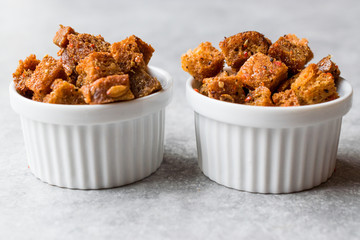 Stack of Crispy Rye Crouton Bread Biscuits
