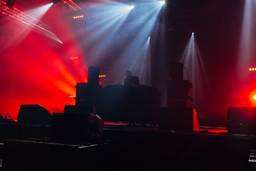 performing on stage at a music festival