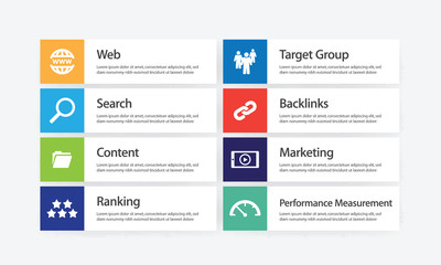 Search Engine Marketing Infographic Icon Set
