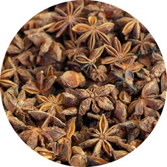 Специи и приправы в круге на белом фоне   