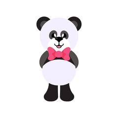 cartoon panda with tie