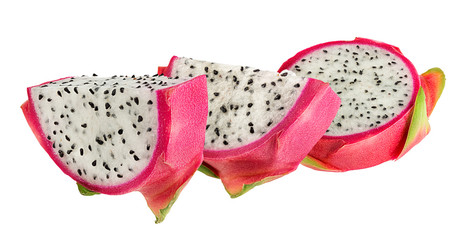 Fresh dragon fruit isolated on white background with clipping path