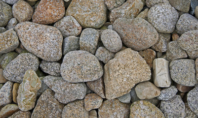 A closeup of rocks on a beach in Galway, Ireland.