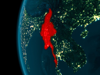 Night view of Myanmar