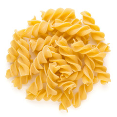 Pasta spiral isolated on the white background.