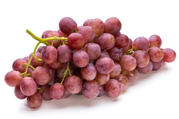 Ripe red grape isolated on white.
