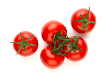 Fresh tomatoes isolated on white background.