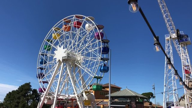 View from Tibidabo in Barcelona. 4k