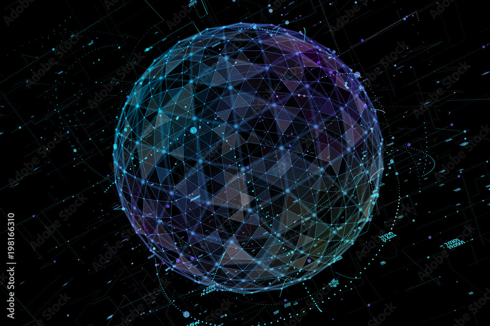 Canvas Prints concept of network, internet communication - 3d illustration.