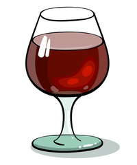 transparent  glass of red wine. Red wine in a glass isolated on white background