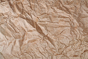 A closeup of brown paper for an abstract background.