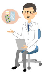 白衣の男性　問診　診察