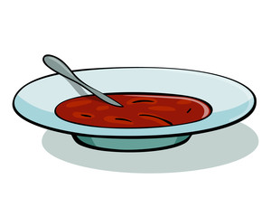 Vector illustration of tomato soup in a white bowl. Soup illustration. Soup icon. Soup icon vector. Soup icon art. Soup icon shape. Soup icon new. Soup icon best. Soup icon flat. Soup flat icon. 