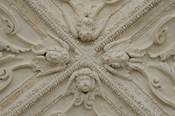 vault with angel heads on the Holy Mountain in Pribram.