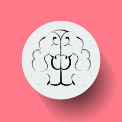 Hand Drawn Sketch Brain Line icon. Vector, illustration eps10