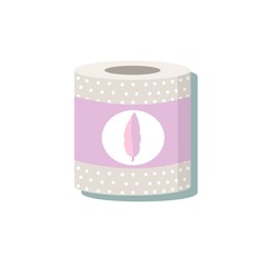 Toilet Paper Colored . Stock flat vector illustration.