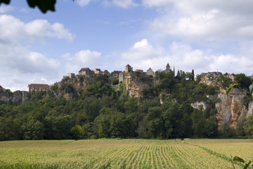 Fototapeta na wymiar View of the rural hilltop village of Calvignac, The Lot, Midi-Pyrenees, France, Europe
