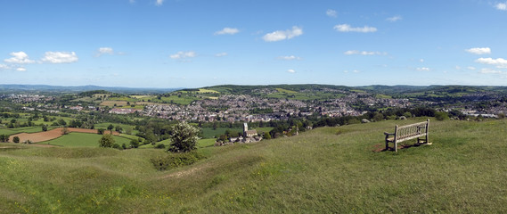 The view over Selsley and the Stroud Valleys from Selsley Common, Cotswolds, Gloucestershire, UK