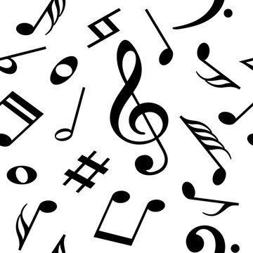 Seamless vector pattern with music notes