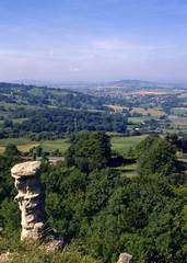 Fototapeta na wymiar England, Cotswolds, Gloucestershire, Leckhampton Hill, Devils Chimney view