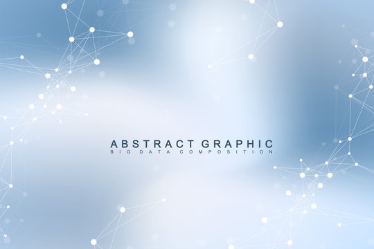 Big data visualization. Graphic abstract background communication. Perspective backdrop visualization. Analytical network visualization. Vector illustration.