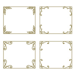 Decorative frames and borders backgrounds vintage design elements set