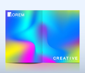 Modern vector template for brochure, leaflet, flyer, cover, catalog in A4 size. Abstract fluid 3d shapes vector trendy liquid colors backgrounds. Colored fluid graphic composition illustration.